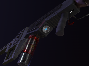 gameready pbr hand flamethrower 3Dモデル