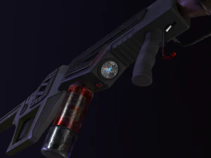 gameready pbr hand flamethrower 3D Model