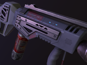 gameready pbr hand flamethrower 3Dモデル