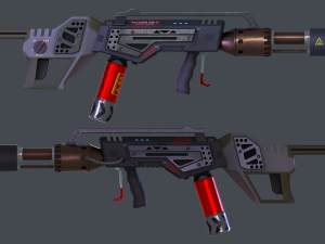 gameready pbr hand flamethrower 3Dモデル