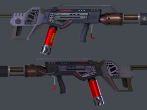 gameready pbr hand flamethrower 3D Model