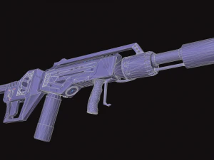 gameready pbr hand flamethrower 3D Model