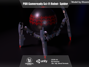 gameready pbr sci-fi spider-robot 3D Model