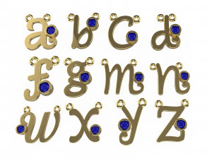 liontin alphabet a-z 3D Модель