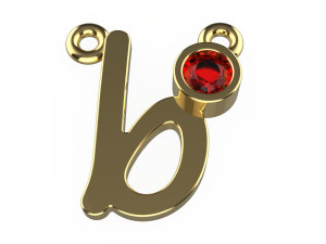 liontin alphabet a-z Modello 3D