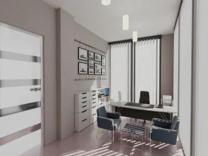Дизайн интерьера небольшого офиса в 3dsmax. 3D Модель