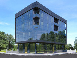 modern residential building exterior design Modello 3D
