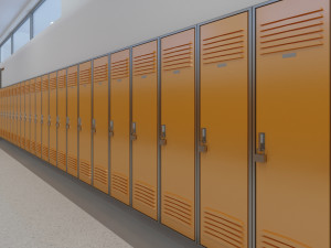 school hallway interior scene 3D Model
