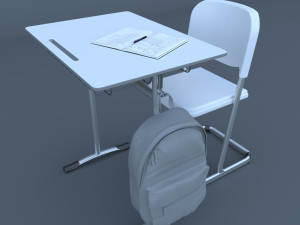 school desk and chair model 3D Model