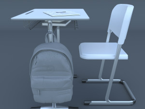 school desk and chair model 3D Model