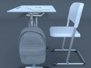 school desk and chair model 3D Model