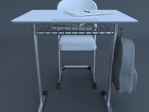 school desk and chair model 3D Model