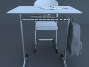 school desk and chair model 3D Model