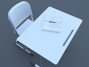 school desk and chair model 3D Model