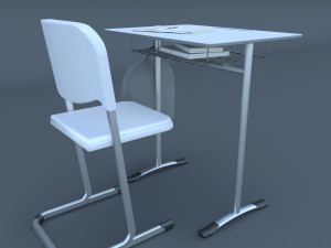 school desk and chair model 3D Model