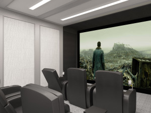 3d cinema room home theatre Modello 3D