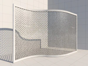 ściana z drutu metalowego Model 3D