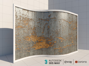 rusty metal wall 3D मॉडल