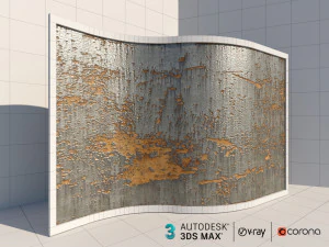 parede de metal enferrujado Modelo 3D