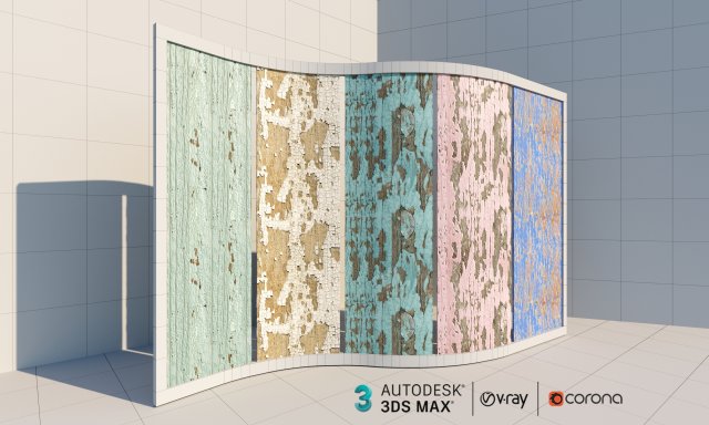 painted wood walls Modèle 3D .c4d .max .obj .3ds .fbx .stl .blend 