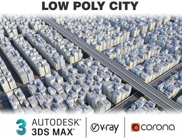 low-poly city Modelo 3D .c4d .max .obj .3ds .fbx .stl .blend 