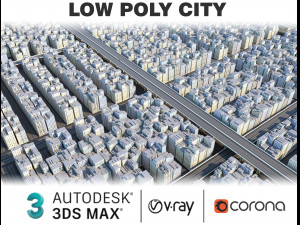 low-poly city 3Dモデル