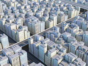 low-poly city Modelo 3D