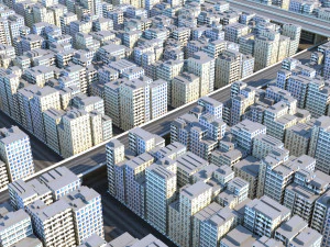 low-poly city 3D Model