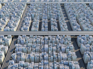 low-poly city Modelo 3D