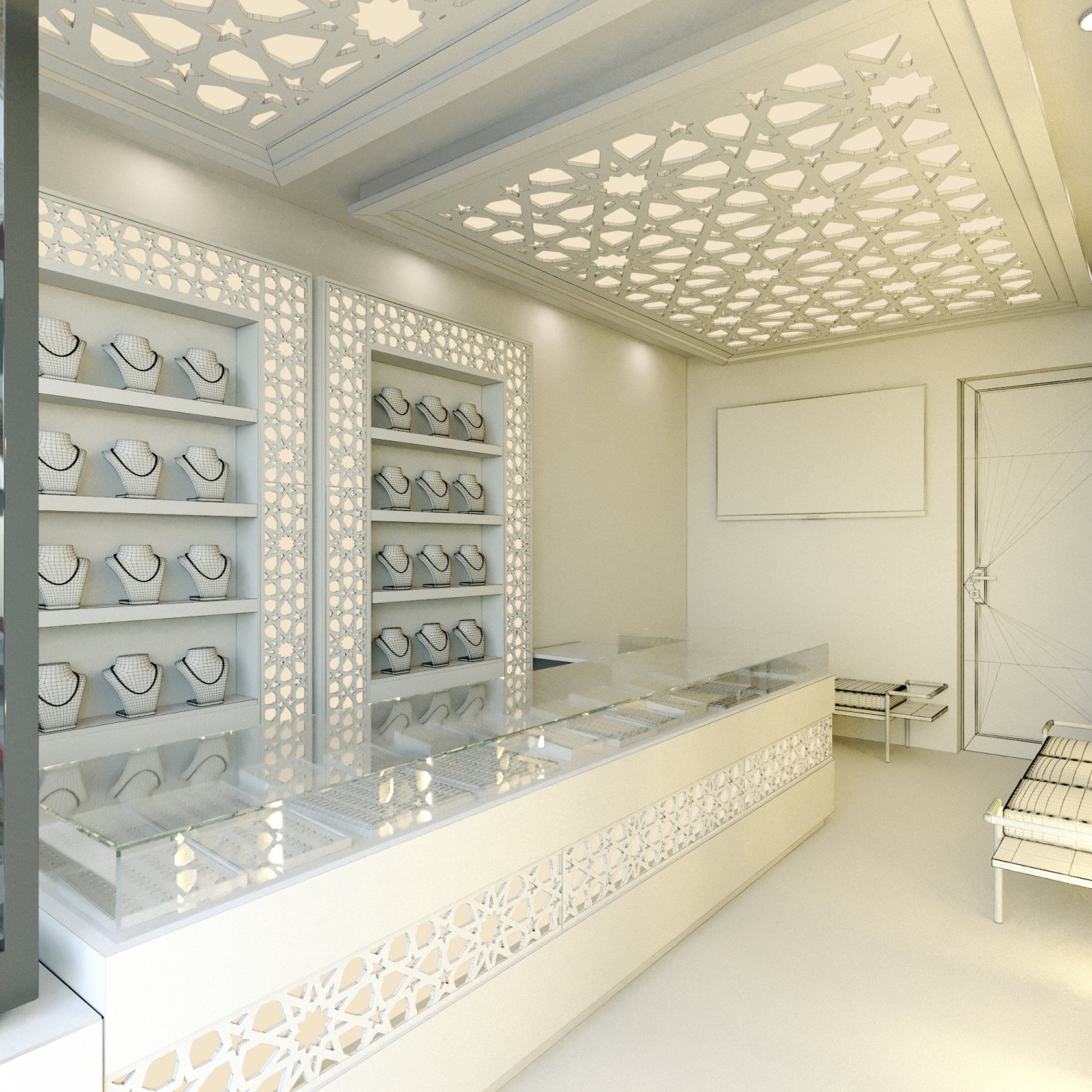 Discover Custom Jewelry Showcase, Free Jewelry Store Interior Design 3D