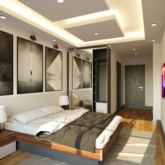 realistic hotel room interior design Model 3D .c4d .max .obj .3ds .fbx .stl .blend 
