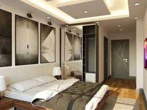 현실적인 호텔 객실 인테리어 디자인 3D 모델