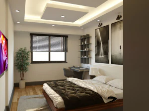 realistic hotel room interior design 3D Model