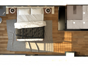 realistic hotel room interior design Model 3D