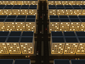 night city block low-poly 3d realistic design 3D Model