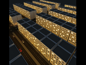 night city block low-poly 3d realistic design 3D Model