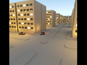 night city block low-poly 3d realistic design 3D Model