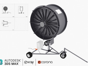 industrial turf fan 3D Model