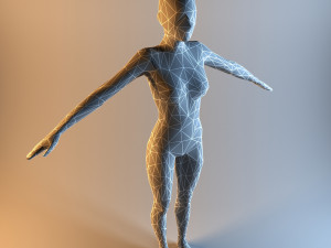low poly base mesh female Model 3D