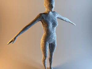 low poly base mesh female 3D Model