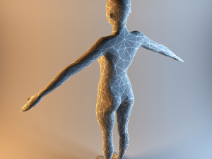 low poly base mesh female Model 3D