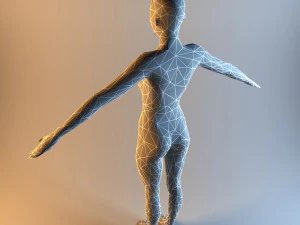 low poly base mesh female 3D Model