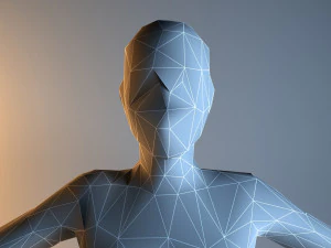 low poly base mesh female 3D Model