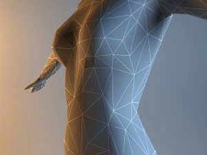 low poly base mesh female 3D Model