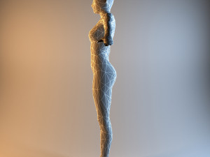 low poly base mesh female Model 3D