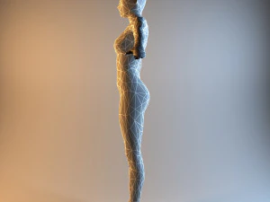 low poly base mesh female 3D Model