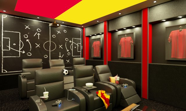 home cinema football team concept 3D Модель .c4d .max .obj .3ds .fbx .stl .blend 