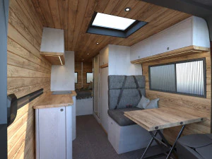 design de interiores de van fiat ducato campista l4h2 Modelo 3D