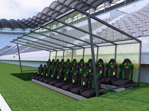 stadium seating reserve bench 3D 模型