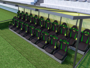 stadium seating reserve bench 3D Model